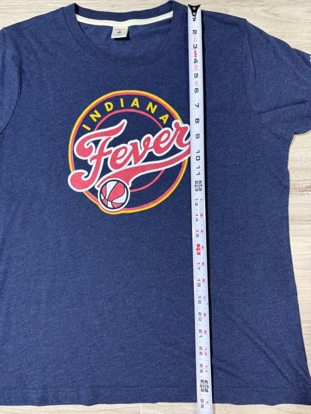 HOMAGE Navy Indiana Fever Graphic Tee with Red & Yellow Logo - Picture 6 of 9